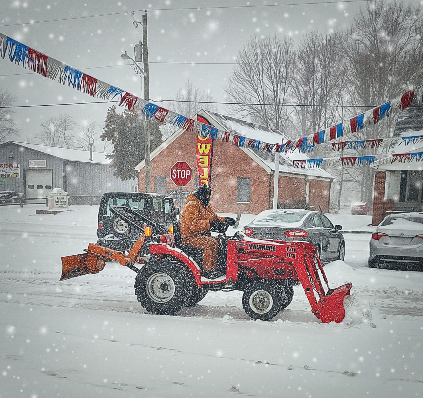 Clearing snow